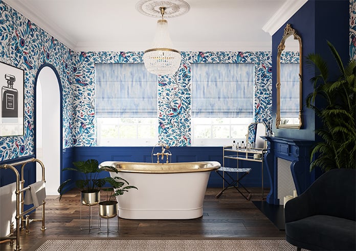 Waterfall, Azure - Motorised Roman Blind - Image 8